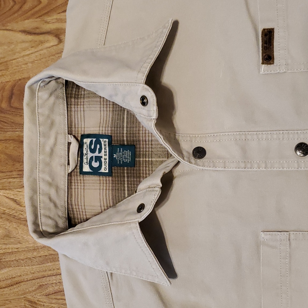 Gander Mountain Guide Series Tan Shirt Jacket Shacket Chore Flannel Lined M